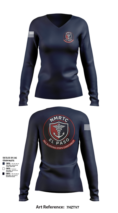 NMRTC El Paso 64078462 Women's Long Sleeve V-neck Shirt - 104