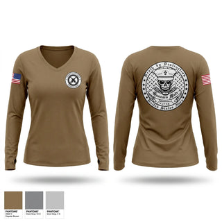 Womens Long Sleeve Vneck Shirt, Gunner’s Mate, Navy, Teamtime, Team time, sublimation, custom sports apparel, team uniforms, spirit wear, spiritwear, sports uniforms, custom shirts, team store, custom team store, fundraiser sports, apparel fundraiser