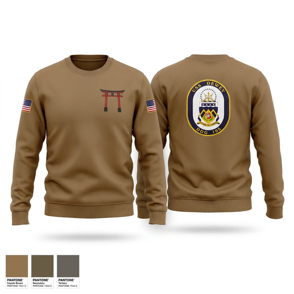 Crew Neck Sweatshirt, USS Dewey DDG 105, Navy, Teamtime, Team time, sublimation, custom sports apparel, team uniforms, spirit wear, spiritwear, sports uniforms, custom shirts, team store, custom team store, fundraiser sports, apparel fundraiser