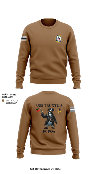 Crew Neck Sweatshirt, USS TRUXTUN DDG 103, Navy, Teamtime, Team time, sublimation, custom sports apparel, team uniforms, spirit wear, spiritwear, sports uniforms, custom shirts, team store, custom team store, fundraiser sports, apparel fundraiser