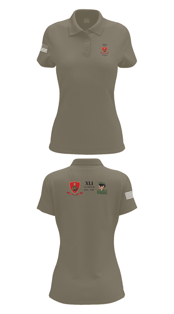Womens Short Sleeve Performance Polo, CMLP41, Army, Teamtime, Team time, sublimation, custom sports apparel, team uniforms, spirit wear, spiritwear, sports uniforms, custom shirts, team store, custom team store, fundraiser sports, apparel fundraiser