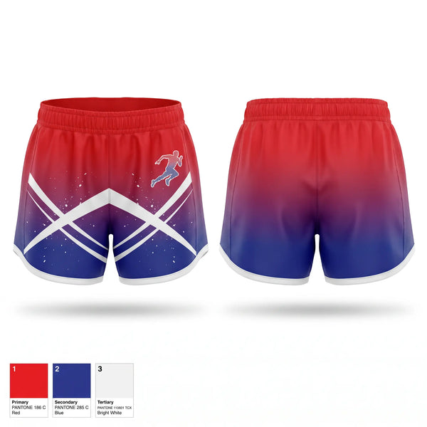 Womens Shorts, Wellington Runners Club, Spirit Store, Teamtime, Team time, sublimation, custom sports apparel, team uniforms, spirit wear, spiritwear, sports uniforms, custom shirts, team store, custom team store, fundraiser sports, apparel fundraiser