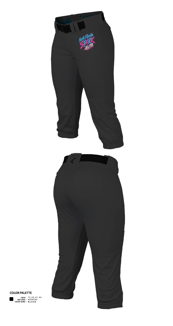 Softball Pants, North Florida Spark, Softball, Teamtime, Team time, sublimation, custom sports apparel, team uniforms, spirit wear, spiritwear, sports uniforms, custom shirts, team store, custom team store, fundraiser sports, apparel fundraiser