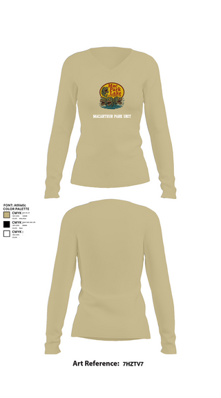 Womens Long Sleeve Vneck Shirt, MACARTHUR PARK UNIT, , Teamtime, Team time, sublimation, custom sports apparel, team uniforms, spirit wear, spiritwear, sports uniforms, custom shirts, team store, custom team store, fundraiser sports, apparel fundraiser