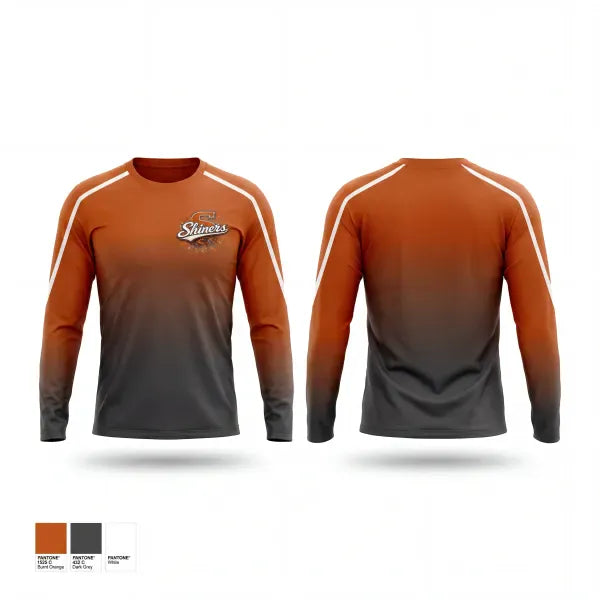 Long Sleeve Performance Shirt, The Shiners, Softball, Teamtime, Team time, sublimation, custom sports apparel, team uniforms, spirit wear, spiritwear, sports uniforms, custom shirts, team store, custom team store, fundraiser sports, apparel fundraiser