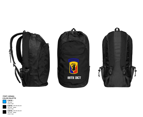 Gear Bag, 86th IBCT, Army, Teamtime, Team time, sublimation, custom sports apparel, team uniforms, spirit wear, spiritwear, sports uniforms, custom shirts, team store, custom team store, fundraiser sports, apparel fundraiser