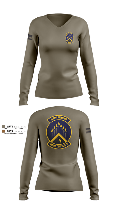 SER-FL-355 TAMIAMI COMPOSITE SQUADRON 96021662 Women's Long Sleeve V-neck Shirt - 5