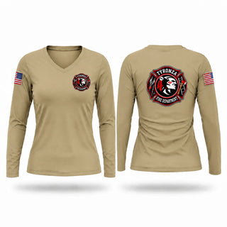 Womens Long Sleeve Vneck Shirt, 420, Fire Department, Teamtime, Team time, sublimation, custom sports apparel, team uniforms, spirit wear, spiritwear, sports uniforms, custom shirts, team store, custom team store, fundraiser sports, apparel fundraiser