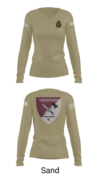 Womens Long Sleeve Vneck Shirt, FY 25-26 OU RC, Army, Teamtime, Team time, sublimation, custom sports apparel, team uniforms, spirit wear, spiritwear, sports uniforms, custom shirts, team store, custom team store, fundraiser sports, apparel fundraiser