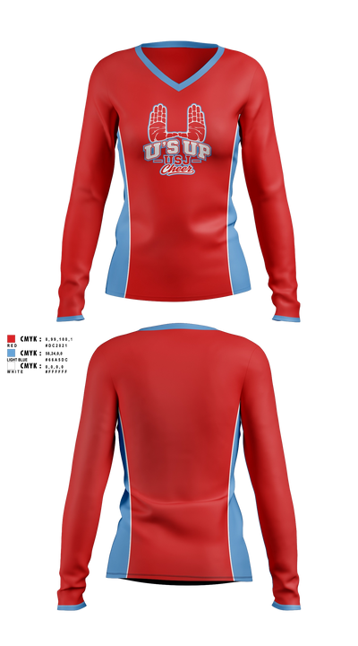 USJ Bruins Women's Long Sleeve V-neck Shirt - 3
