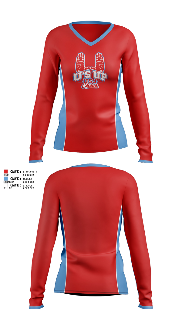 Womens Long Sleeve Vneck Shirt, USJ Bruins, Spirit Store, Teamtime, Team time, sublimation, custom sports apparel, team uniforms, spirit wear, spiritwear, sports uniforms, custom shirts, team store, custom team store, fundraiser sports, apparel fundraiser