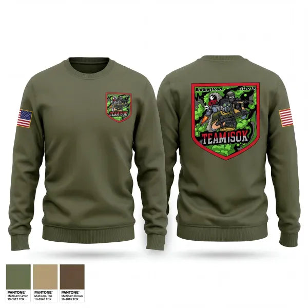 Crew Neck Sweatshirt, 1SOK, Army, Teamtime, Team time, sublimation, custom sports apparel, team uniforms, spirit wear, spiritwear, sports uniforms, custom shirts, team store, custom team store, fundraiser sports, apparel fundraiser