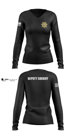 Womens Long Sleeve Vneck Shirt, Florence County Sheriff's Office, Police, Teamtime, Team time, sublimation, custom sports apparel, team uniforms, spirit wear, spiritwear, sports uniforms, custom shirts, team store, custom team store, fundraiser sports, apparel fundraiser