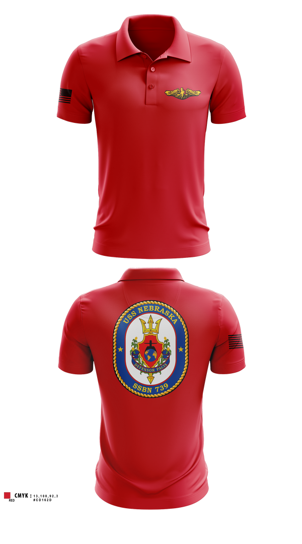 Short Sleeve Performance Polo, USS Nebraska, Navy, Teamtime, Team time, sublimation, custom sports apparel, team uniforms, spirit wear, spiritwear, sports uniforms, custom shirts, team store, custom team store, fundraiser sports, apparel fundraiser
