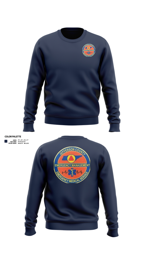 Crew Neck Sweatshirt, JEFFERSON COUNTY EMS, EMS/EMT, Teamtime, Team time, sublimation, custom sports apparel, team uniforms, spirit wear, spiritwear, sports uniforms, custom shirts, team store, custom team store, fundraiser sports, apparel fundraiser