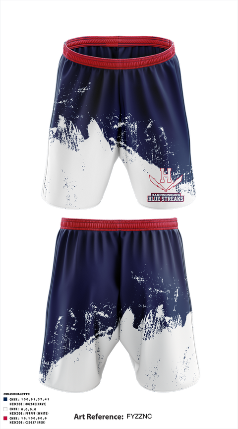 Athletic Shorts With Pockets, Harrisonburg Blue Streaks, Cross Country, Teamtime, Team time, sublimation, custom sports apparel, team uniforms, spirit wear, spiritwear, sports uniforms, custom shirts, team store, custom team store, fundraiser sports, apparel fundraiser