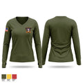 12TH LITTORAL LOGISTICS BATTALION 75786850 Women's Long Sleeve V-neck Shirt - 1