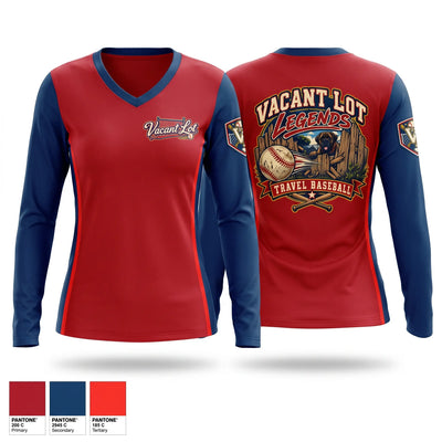TeamTime - Sports Demo Women's Long Sleeve V-neck Shirt - 1