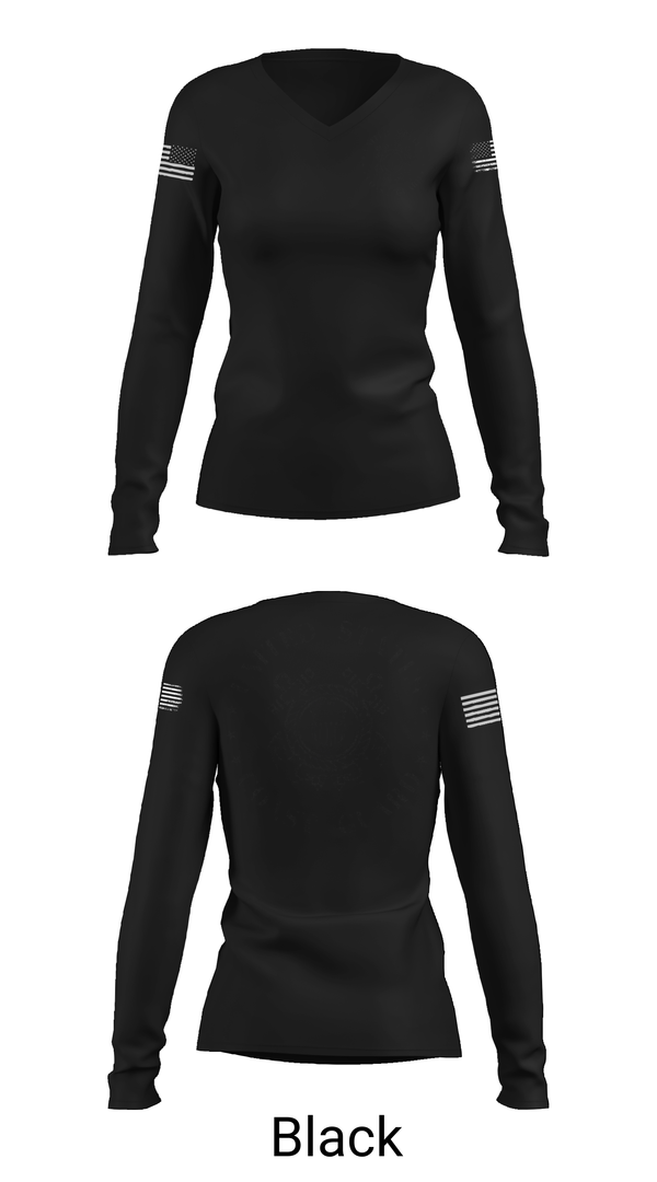 Womens Long Sleeve Vneck Shirt, Coast Guard Station Port Aransas, , Teamtime, Team time, sublimation, custom sports apparel, team uniforms, spirit wear, spiritwear, sports uniforms, custom shirts, team store, custom team store, fundraiser sports, apparel fundraiser