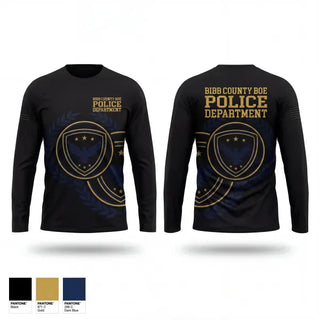 Long Sleeve Performance Shirt, Bibb County BOE Police Department, Police, Teamtime, Team time, sublimation, custom sports apparel, team uniforms, spirit wear, spiritwear, sports uniforms, custom shirts, team store, custom team store, fundraiser sports, apparel fundraiser