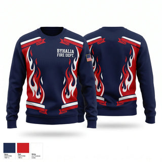 Crew Neck Sweatshirt, Byhalia Fire Dept, Fire Department, Teamtime, Team time, sublimation, custom sports apparel, team uniforms, spirit wear, spiritwear, sports uniforms, custom shirts, team store, custom team store, fundraiser sports, apparel fundraiser