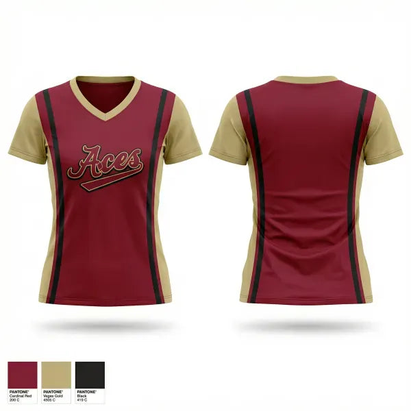 Womens Short Sleeve Vneck Shirt, Aces Baseball Group, Baseball, Teamtime, Team time, sublimation, custom sports apparel, team uniforms, spirit wear, spiritwear, sports uniforms, custom shirts, team store, custom team store, fundraiser sports, apparel fundraiser