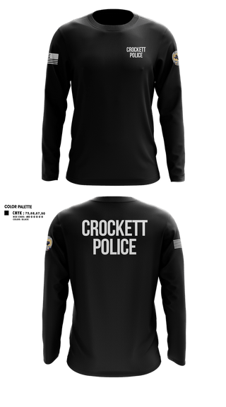 Long Sleeve Performance Shirt, Crockett Police Department, Police, Teamtime, Team time, sublimation, custom sports apparel, team uniforms, spirit wear, spiritwear, sports uniforms, custom shirts, team store, custom team store, fundraiser sports, apparel fundraiser