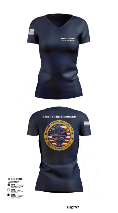 LaBelle Criminal Justice Academy 31997557 Women's Short Sleeve V-neck Shirt - 101