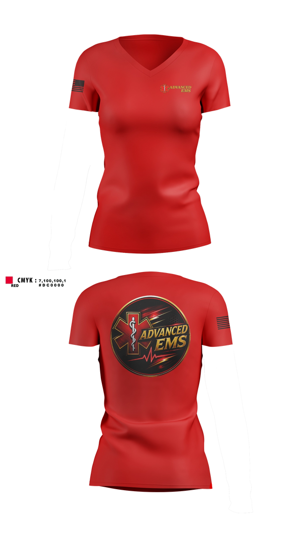 Advanced EMS Women's Short Sleeve V-neck Shirt - 11