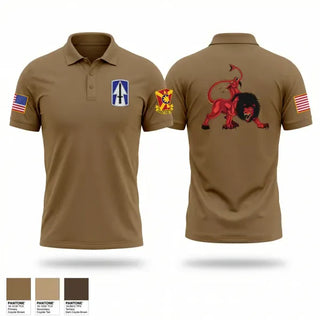 Short Sleeve Performance Polo, Charlie’s Battery 1st Battalion 163rd Field Artillery Division, National Guard, Teamtime, Team time, sublimation, custom sports apparel, team uniforms, spirit wear, spiritwear, sports uniforms, custom shirts, team store, custom team store, fundraiser sports, apparel fundraiser