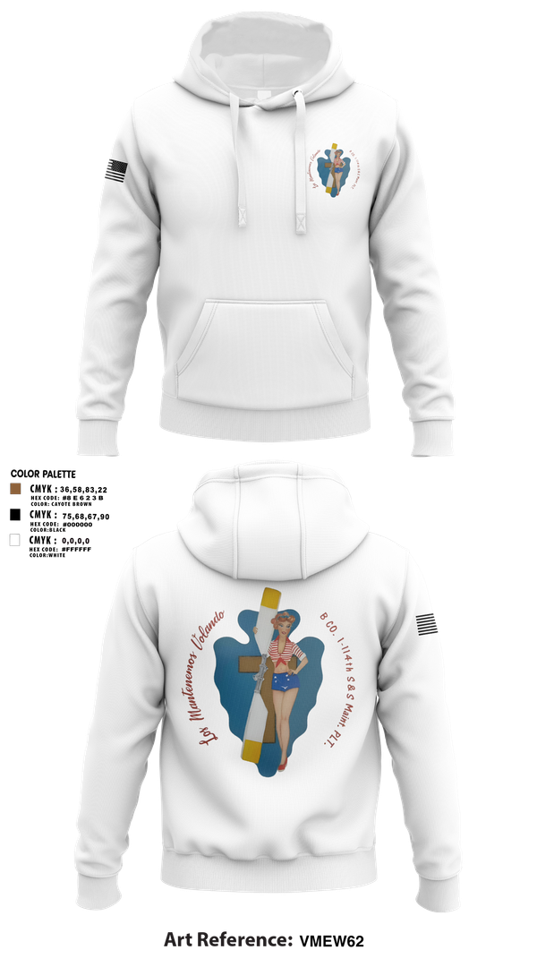 Hoodie, B Co. 1/114th polo, Army, Teamtime, Team time, sublimation, custom sports apparel, team uniforms, spirit wear, spiritwear, sports uniforms, custom shirts, team store, custom team store, fundraiser sports, apparel fundraiser