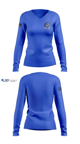 Womens Long Sleeve Vneck Shirt, 309 AMU, Air Force, Teamtime, Team time, sublimation, custom sports apparel, team uniforms, spirit wear, spiritwear, sports uniforms, custom shirts, team store, custom team store, fundraiser sports, apparel fundraiser