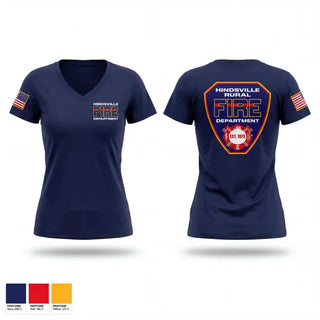 Womens Short Sleeve Vneck Shirt, Hindsville rural fire department, Fire Department, Teamtime, Team time, sublimation, custom sports apparel, team uniforms, spirit wear, spiritwear, sports uniforms, custom shirts, team store, custom team store, fundraiser sports, apparel fundraiser