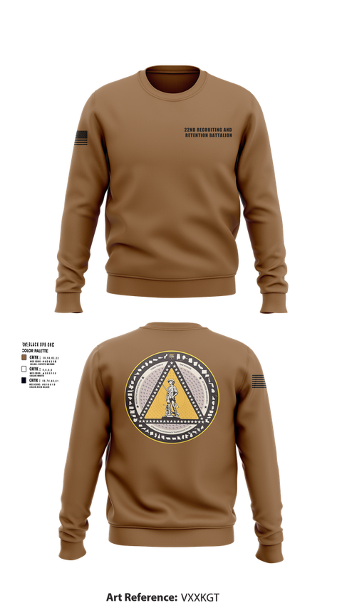 Crew Neck Sweatshirt, 22nd Recruiting and Retention Battalion, , Teamtime, Team time, sublimation, custom sports apparel, team uniforms, spirit wear, spiritwear, sports uniforms, custom shirts, team store, custom team store, fundraiser sports, apparel fundraiser
