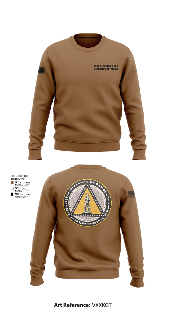 Crew Neck Sweatshirt, 22nd Recruiting and Retention Battalion, , Teamtime, Team time, sublimation, custom sports apparel, team uniforms, spirit wear, spiritwear, sports uniforms, custom shirts, team store, custom team store, fundraiser sports, apparel fundraiser
