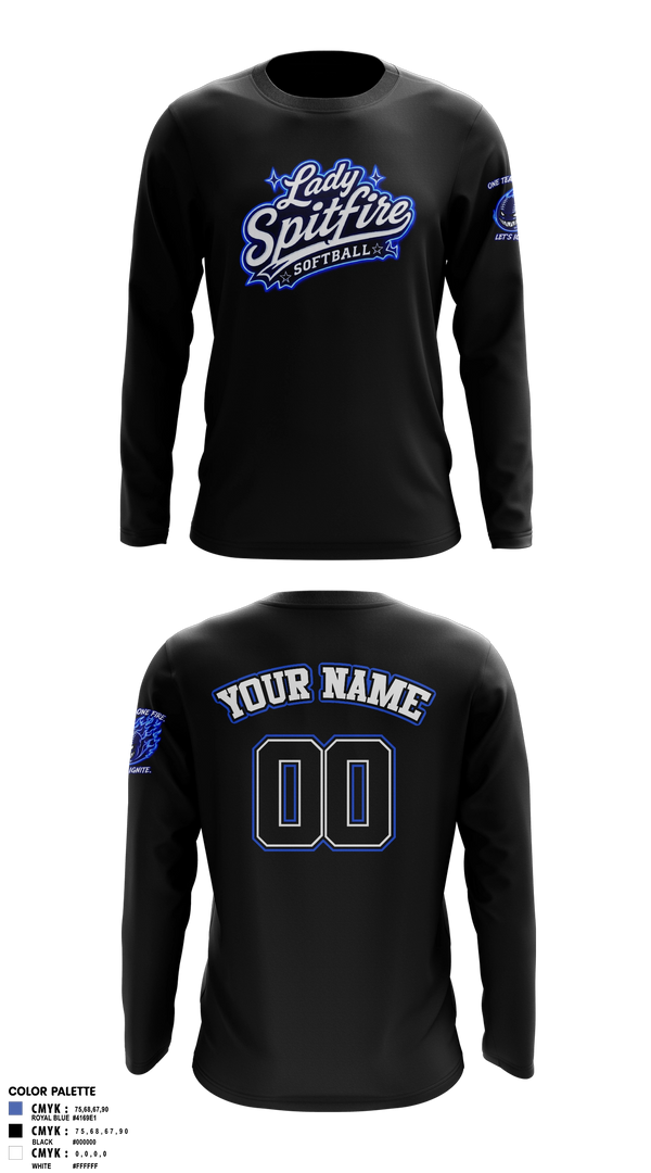 Long Sleeve Performance Shirt, Lady Spitfire, Softball, Teamtime, Team time, sublimation, custom sports apparel, team uniforms, spirit wear, spiritwear, sports uniforms, custom shirts, team store, custom team store, fundraiser sports, apparel fundraiser