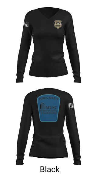 Womens Long Sleeve Vneck Shirt, MUSC POLICE, Police, Teamtime, Team time, sublimation, custom sports apparel, team uniforms, spirit wear, spiritwear, sports uniforms, custom shirts, team store, custom team store, fundraiser sports, apparel fundraiser