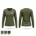 Okemah Women's Long Sleeve V-neck Shirt - 1