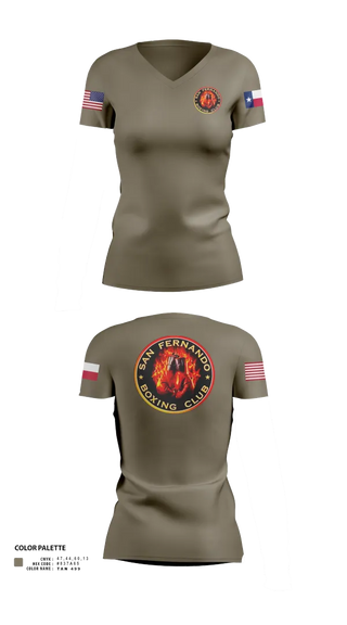 Womens Short Sleeve Vneck Shirt, San Fernando Boxing Club, Spirit Store, Teamtime, Team time, sublimation, custom sports apparel, team uniforms, spirit wear, spiritwear, sports uniforms, custom shirts, team store, custom team store, fundraiser sports, apparel fundraiser