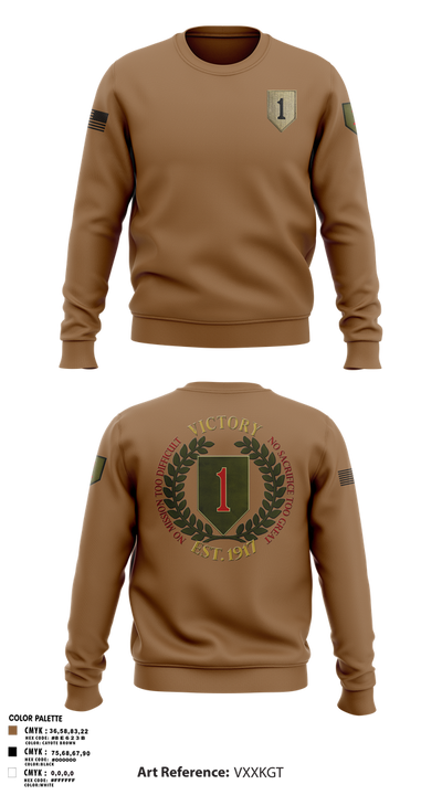 1st infantry division 88621490 Crew Neck Sweatshirt - 1