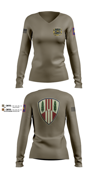 Womens Long Sleeve Vneck Shirt, 107th MP Company, , Teamtime, Team time, sublimation, custom sports apparel, team uniforms, spirit wear, spiritwear, sports uniforms, custom shirts, team store, custom team store, fundraiser sports, apparel fundraiser