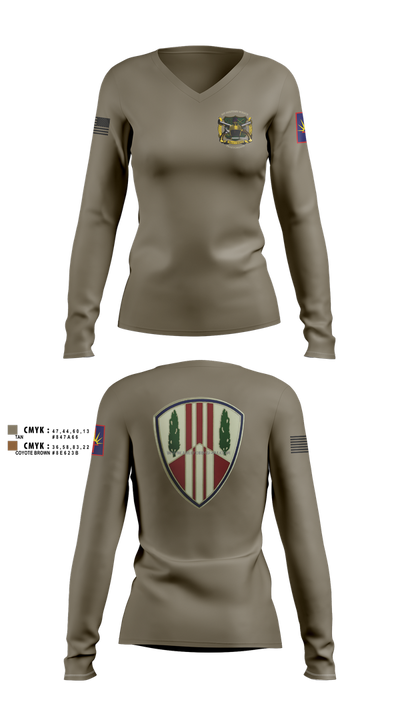 107th MP Company 21202425 Women's Long Sleeve V-neck Shirt - 2
