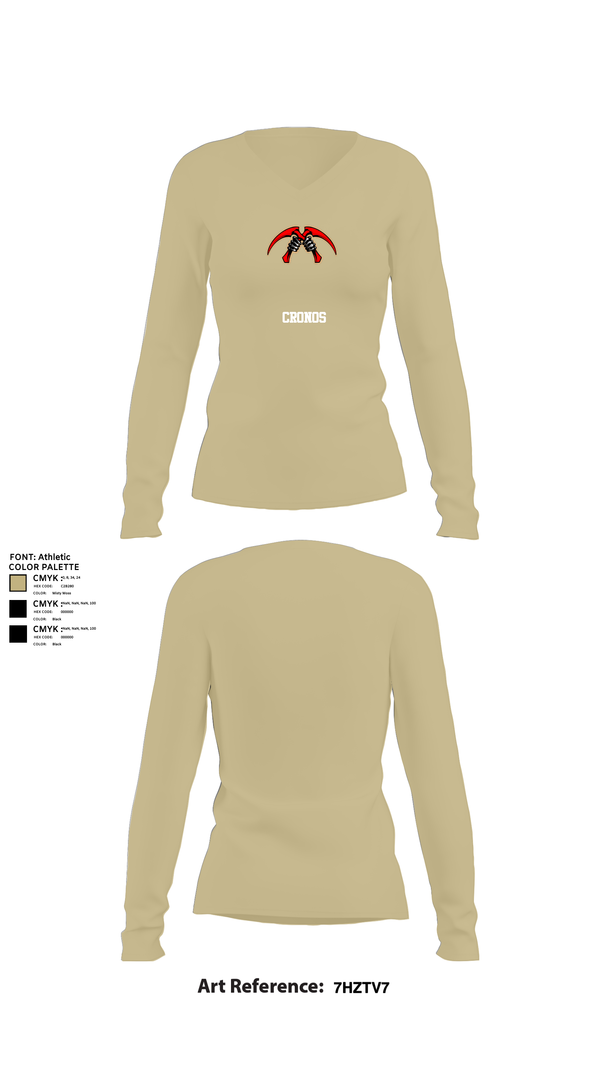 Womens Long Sleeve Vneck Shirt, Cronos, Army, Teamtime, Team time, sublimation, custom sports apparel, team uniforms, spirit wear, spiritwear, sports uniforms, custom shirts, team store, custom team store, fundraiser sports, apparel fundraiser