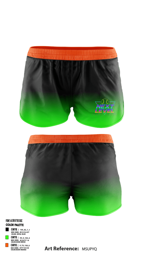 Womens Shorts, NEXT LEVEL, Softball, Teamtime, Team time, sublimation, custom sports apparel, team uniforms, spirit wear, spiritwear, sports uniforms, custom shirts, team store, custom team store, fundraiser sports, apparel fundraiser