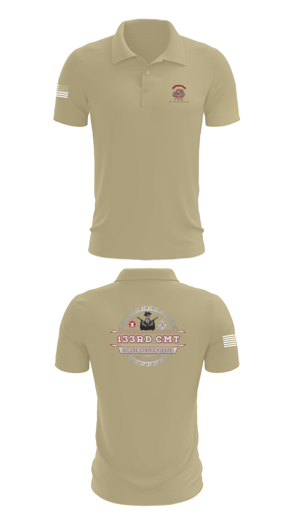 Short Sleeve Performance Polo, 133rd Construction Management Team, , Teamtime, Team time, sublimation, custom sports apparel, team uniforms, spirit wear, spiritwear, sports uniforms, custom shirts, team store, custom team store, fundraiser sports, apparel fundraiser
