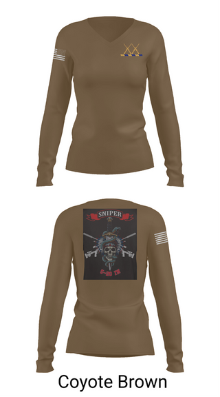 Womens Long Sleeve Vneck Shirt, 5-20 Infantry, Sniper section, Army, Teamtime, Team time, sublimation, custom sports apparel, team uniforms, spirit wear, spiritwear, sports uniforms, custom shirts, team store, custom team store, fundraiser sports, apparel fundraiser