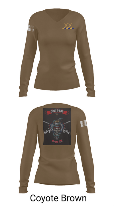 5-20 Infantry, Sniper section 41937492 Women's Long Sleeve V-neck Shirt - 17