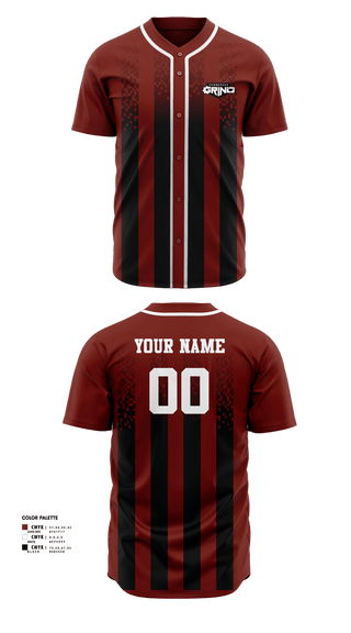 Full Button Baseball Jersey, Tennessee Grind, Baseball, Teamtime, Team time, sublimation, custom sports apparel, team uniforms, spirit wear, spiritwear, sports uniforms, custom shirts, team store, custom team store, fundraiser sports, apparel fundraiser