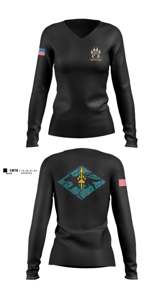 Womens Long Sleeve Vneck Shirt, Port Of Portland Police K9, Police, Teamtime, Team time, sublimation, custom sports apparel, team uniforms, spirit wear, spiritwear, sports uniforms, custom shirts, team store, custom team store, fundraiser sports, apparel fundraiser