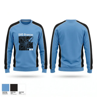 Crew Neck Sweatshirt, DHD Broncos, Baseball, Teamtime, Team time, sublimation, custom sports apparel, team uniforms, spirit wear, spiritwear, sports uniforms, custom shirts, team store, custom team store, fundraiser sports, apparel fundraiser